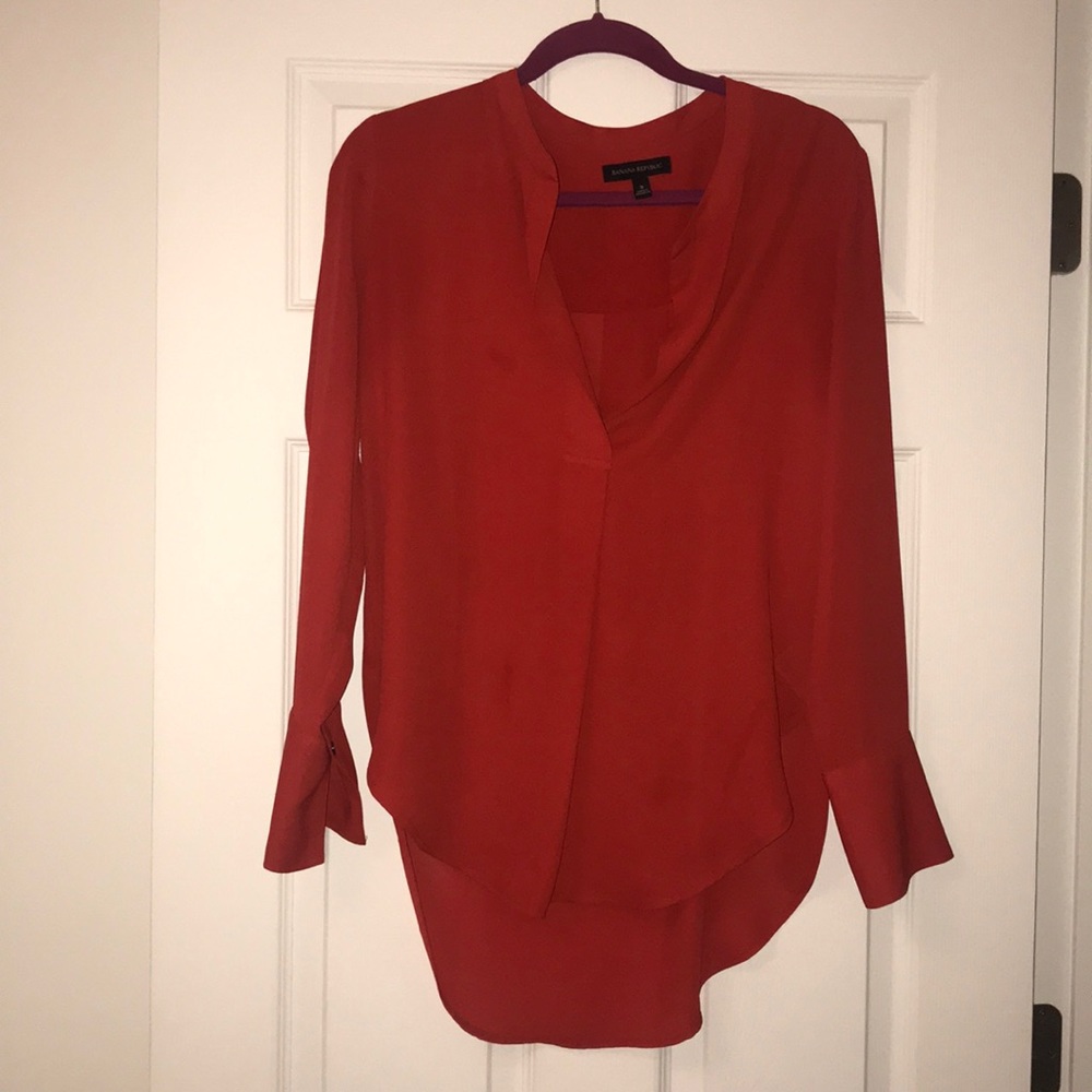 reddish orange Banana Republic blouse